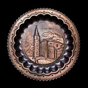 Vintage Copper Wall Plate Rome Italy Copper Plate VITTORIO VENETO Pressed Copper